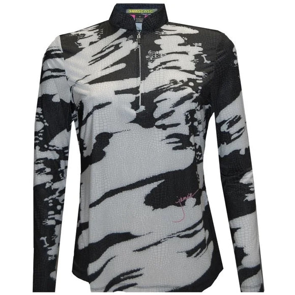 Jamie Sadock Women's Sunsense Snakeskin Long Sleeve Golf Top Size L MSP$98