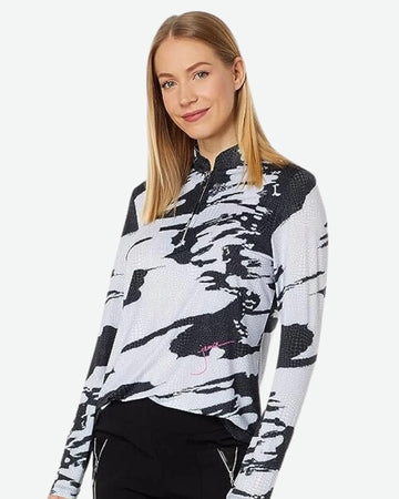 Jamie Sadock Women's Sunsense Snakeskin Long Sleeve Golf Top Size L MSP$98 - 0