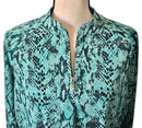 Sport Haley Teal & Back Snakeskin Print Long Sleeve Golf Top Size XL-3