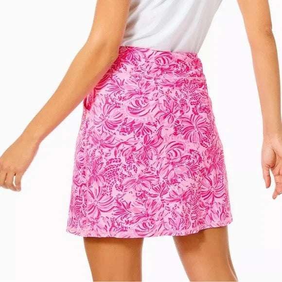 Lilly Pulitzer Luxletic Maryana Golf Skort Pink Blossom Foxy Llama Size S MSP$98