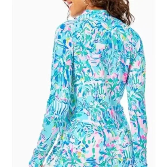 Lilly Pulitzer Cassi Popover in BLue Ibiza Cabana Cocktail Size XS MSP$128