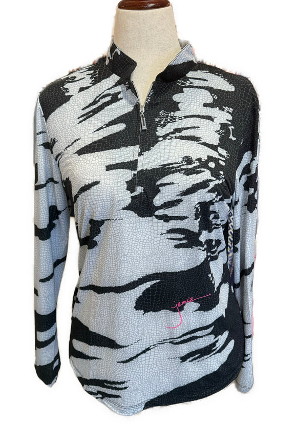Jamie Sadock Women's Sunsense Snakeskin Long Sleeve Golf Top Size L MSP$98