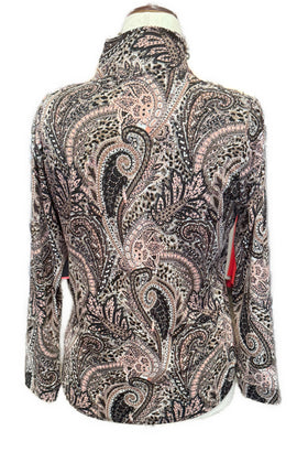 Corsican Golf Women’s Black & Brown Paisley Print Pullover Size XL MSP$96 - 0