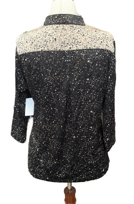 Jamie Sadock Women's Black & Tan 3/4 Sleeve Golf Top Size L - 0