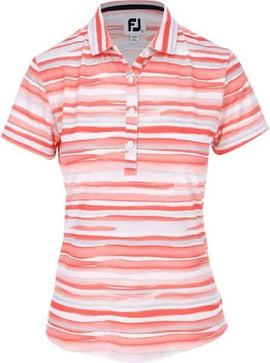 Footjoy Women's Coral & White Watercoloe Golf Polo Size XL MSP$
