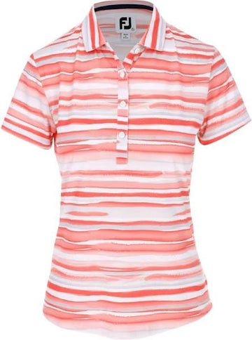 Footjoy Women's Coral & White Watercoloe Golf Polo Size XL MSP$