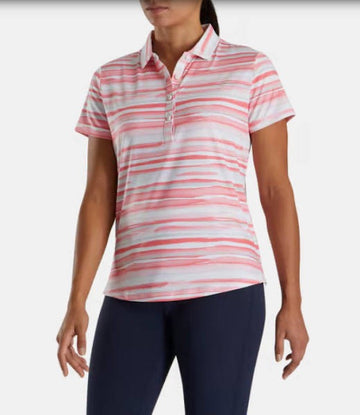 Footjoy Women's Coral & White Watercoloe Golf Polo Size XL MSP$ - 0