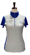 Annika Cutter & Buck Blue, White, Gray & Silver Women's Short Sleeve Top w/Logo Size S-1