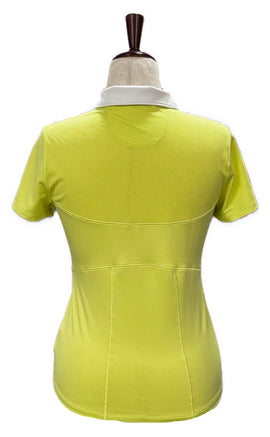 Annika by Cutter & Buck Yellow Green Golf Polo w/ White Collar Size S - 0