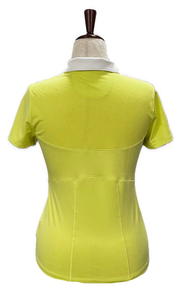 Annika by Cutter & Buck Yellow Green Golf Polo w/ White Collar Size S - 0