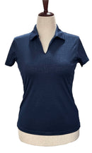 Oxford Golf Women's Navy Crosshatch Golf Polo Size S-1