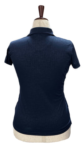 Oxford Golf Women's Navy Crosshatch Golf Polo Size S - 0