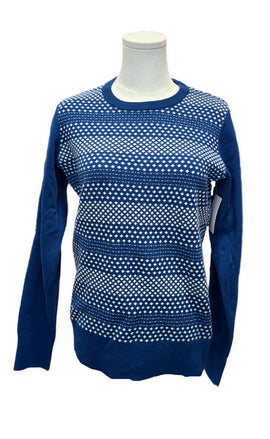 Lady Hagan Royal Blue & White Knitted Sweater Size S