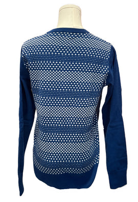 Lady Hagan Royal Blue & White Knitted Sweater Size S - 0