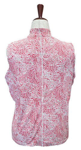 GGBlue Women's Red & White Print Sleeveless Golf Top Size XL MSP$84 - 0