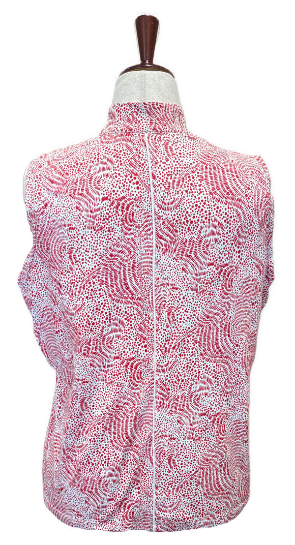 GGBlue Women's Red & White Print Sleeveless Golf Top Size XL MSP$84