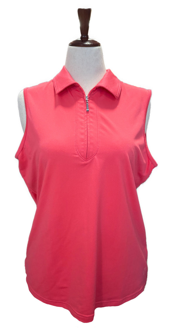 Jofit Women's Pink Cutaway Sleeveless Golf Polo Size XL MSP$90