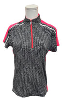 Tail Black & White Dot Polo w/ Hot Pink Accents Size S-1
