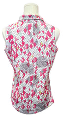 GGBlue Multicolor Geometric Print Sleeveless Top Size S-2