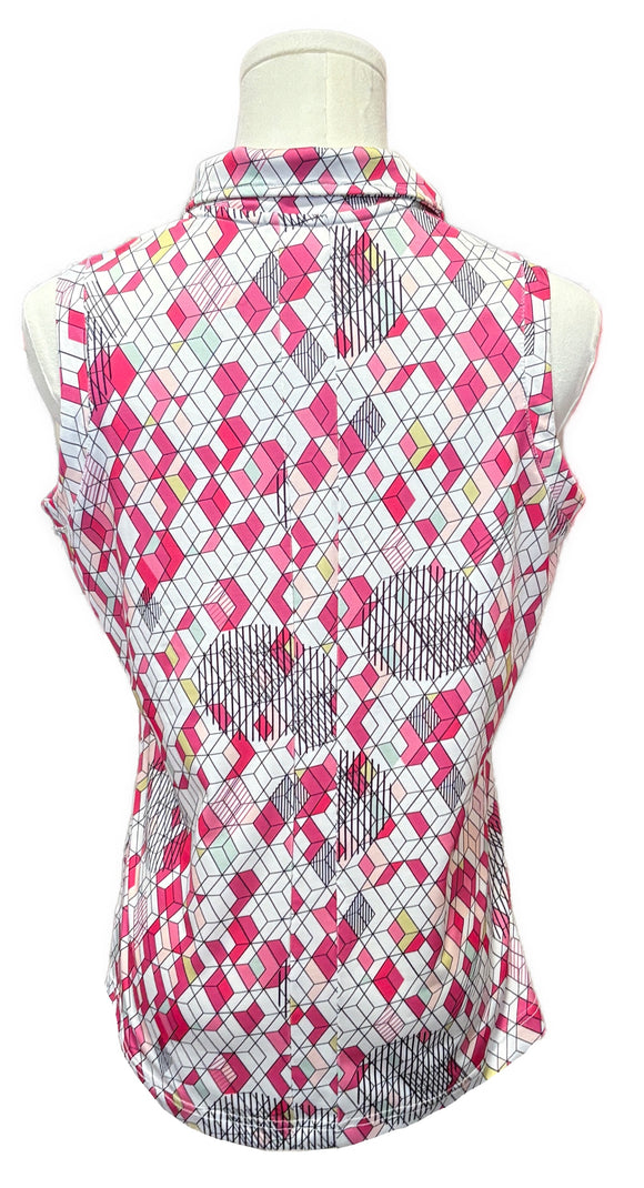 GGBlue Multicolor Geometric Print Sleeveless Top Size S