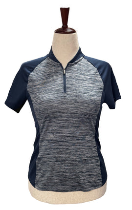 Adidas Golf Navy Heather Colorblock Short Sleeve Golf Top Size S