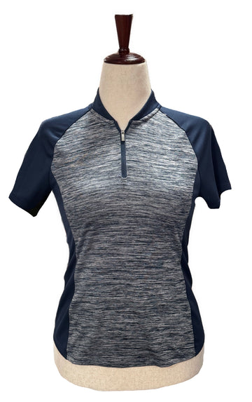 Adidas Golf Navy Heather Colorblock Short Sleeve Golf Top Size S