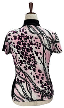 Tail Pink, Black Animal & Chain Print Mock Golf Polo Size S-2