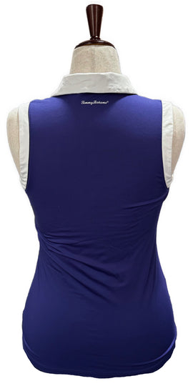 Tommy Bahama Golf Indigo & White Sleeveless Top Size M - 0