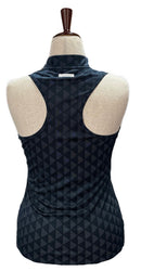 Adidas Navy Triangle Print Sheer Golf Top Size M-2