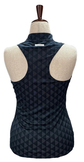 Adidas Navy Triangle Print Sheer Golf Top Size M - 0