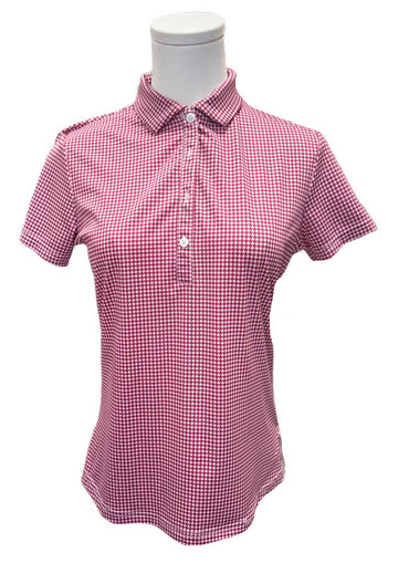 Footjoy Magenta Houndstooth Print Polo Size XS MSP $105