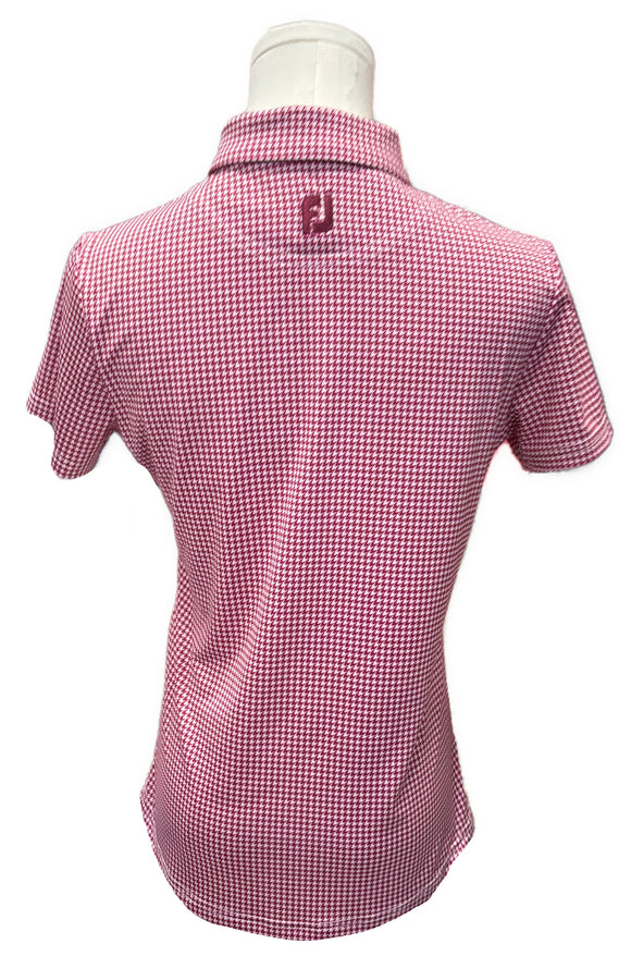 Footjoy Magenta Houndstooth Print Polo Size XS MSP $105