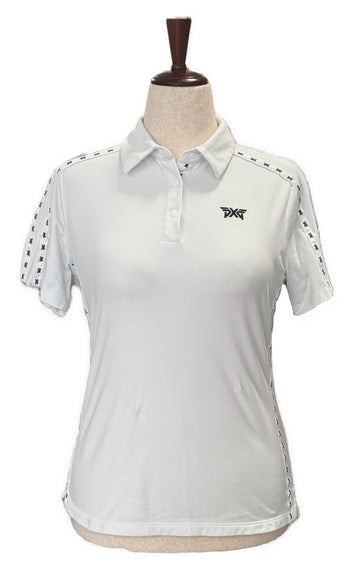 PXG White Golf Polo w/ Brand Accents Size M