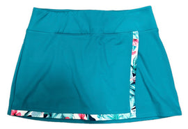 Tommy Bahama Teal Pull-On Wrap Skort w/ Tropical Accent Size L