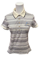 Clover by Bobby Jones Black & Off White Digital Striped Polo Size S-1