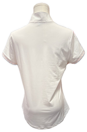 Fairway & Greene White Mock Polo 'Summit Rock' Size M - 0