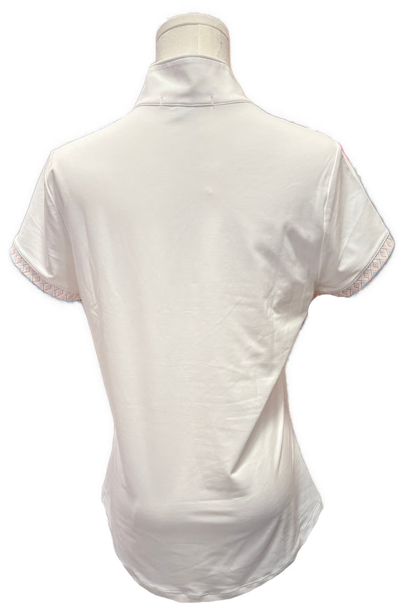 Fairway & Greene White Mock Polo 'Summit Rock' Size M