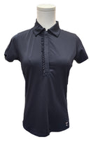 Golftini Navy Ruffled Short Sleeve Polo Size XS MSP $98-1