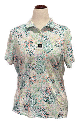 Bad Birdie Women's Floral Golf Polo w/ Pinehurst Logo Size XL MSP$78