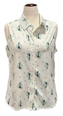 Belyn Key White Floral Sleeveless Golf top Size L MSP$116-1