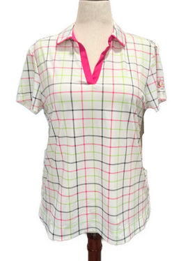 New Kinona Classic & Fantastic Tattersall Plaid Golf Top MSP$115