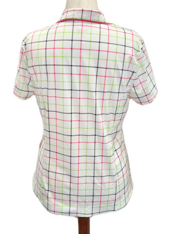 New Kinona Classic & Fantastic Tattersall Plaid Golf Top MSP$115