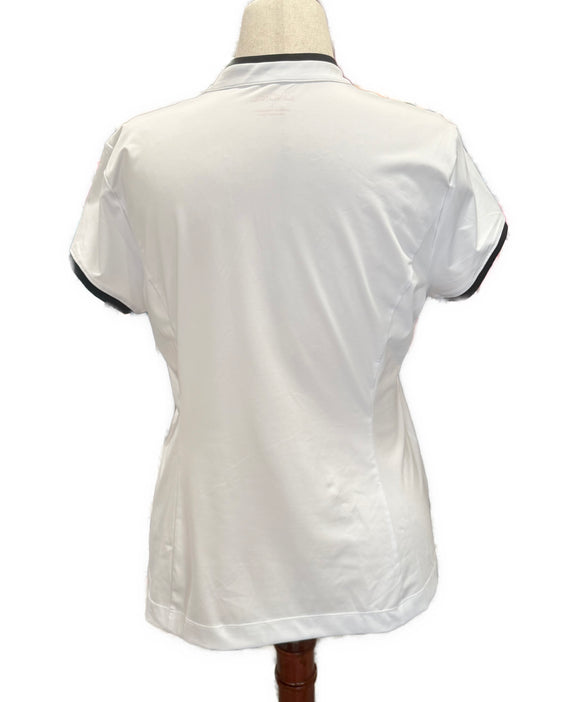 New Kinona Gimme Putt Short Sleeve Golf Top - White/Black Size L MSP$121