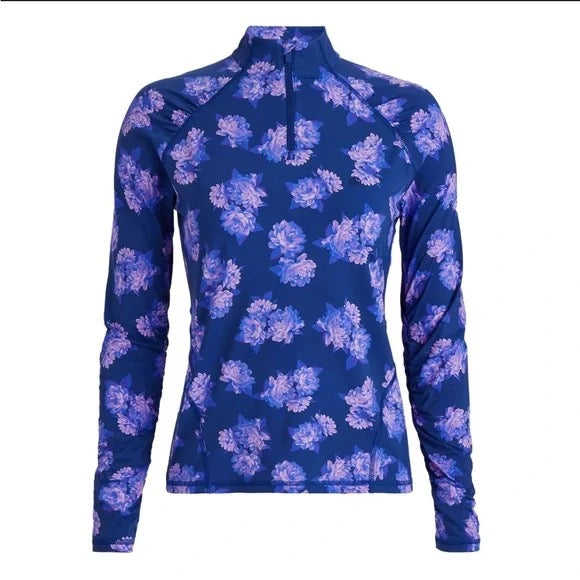 G/Fore Women's Purple Floral Tech Jersey Pullover Size L MSP$145