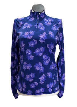 G/Fore Women's Purple Floral Tech Jersey Pullover Size L MSP$145 - 0