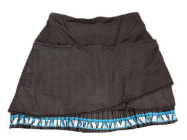 Lucky in Love Black Grid Patterned w/Blue Accent Women's Golf Skort Size L