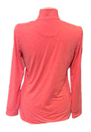 Greg Norman Women's Coral Heather Zip Mock Pullover w/ Logo Size L-2