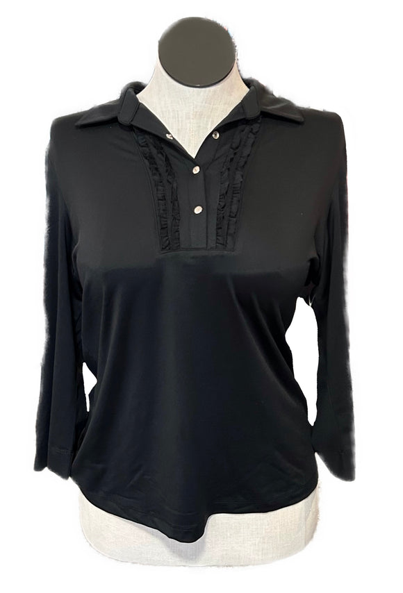 Tail Activewear Women's Black 3/4 Sleeve Golf Top Size L