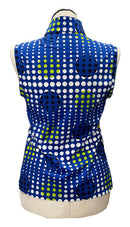 Kinona Navy, White & Green Polka Dot Sleeveless Top Size L-2