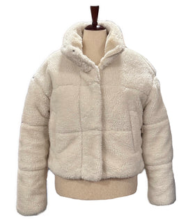 alo Women's Ivory Sherpa Stage Puffer Size M MSP$228